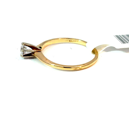 14K Yellow Gold Cubic Zirconia Solitaire Ring, Size 5 3/4 — image 2 of 4