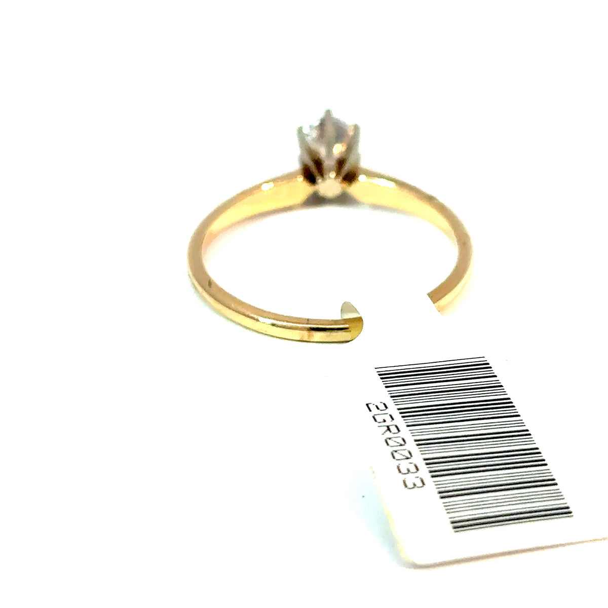 14K Yellow Gold Cubic Zirconia Solitaire Ring, Size 5 3/4 — image 3 of 4