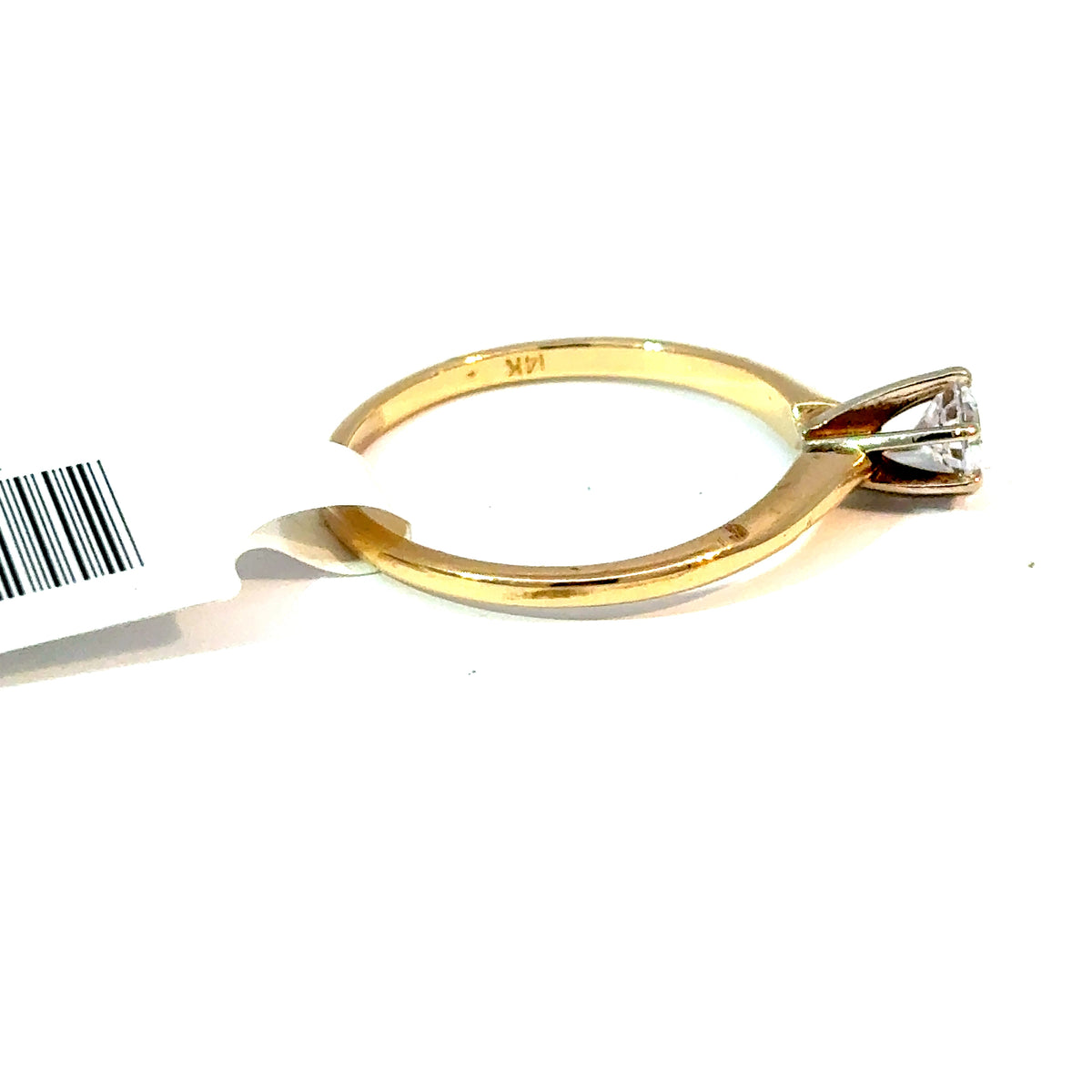 14K Yellow Gold Cubic Zirconia Solitaire Ring, Size 5 3/4 — image 4 of 4