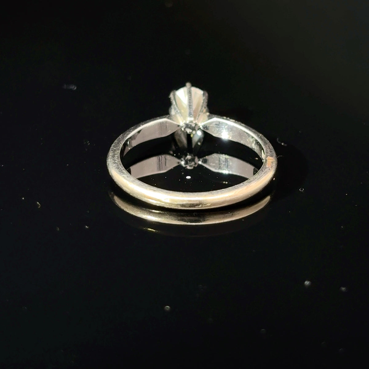 14K White Gold Round Diamond Solitaire Ring, Approx. 0.40 Carat, Size 5.5 — image 3 of 4