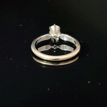 14K White Gold Round Diamond Solitaire Ring, Approx. 0.40 Carat, Size 5.5 — image 3 of 4