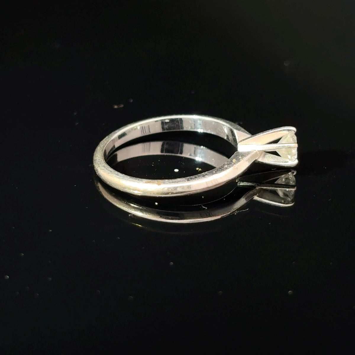 14K White Gold Round Diamond Solitaire Ring, Approx. 0.40 Carat, Size 5.5 — image 4 of 4