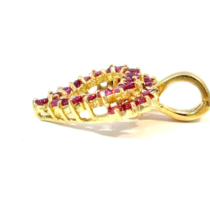 14K Yellow Gold Pink Sapphire Open Heart Pendant — image 2 of 4