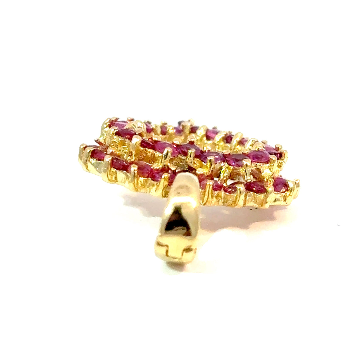 14K Yellow Gold Pink Sapphire Open Heart Pendant — image 3 of 4
