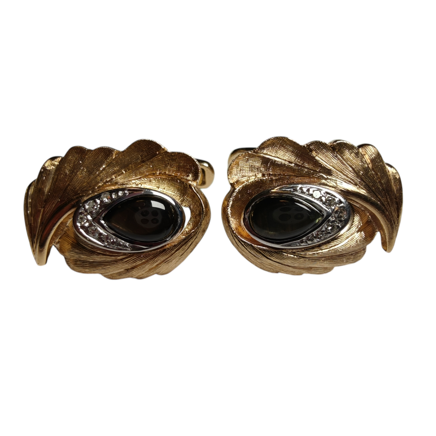 Vintage 14k Gold Leaf Design Cufflinks