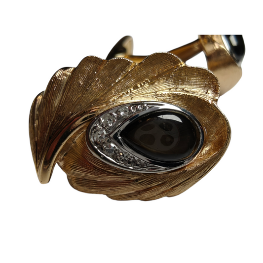 Vintage 14k Gold Leaf Design Cufflinks