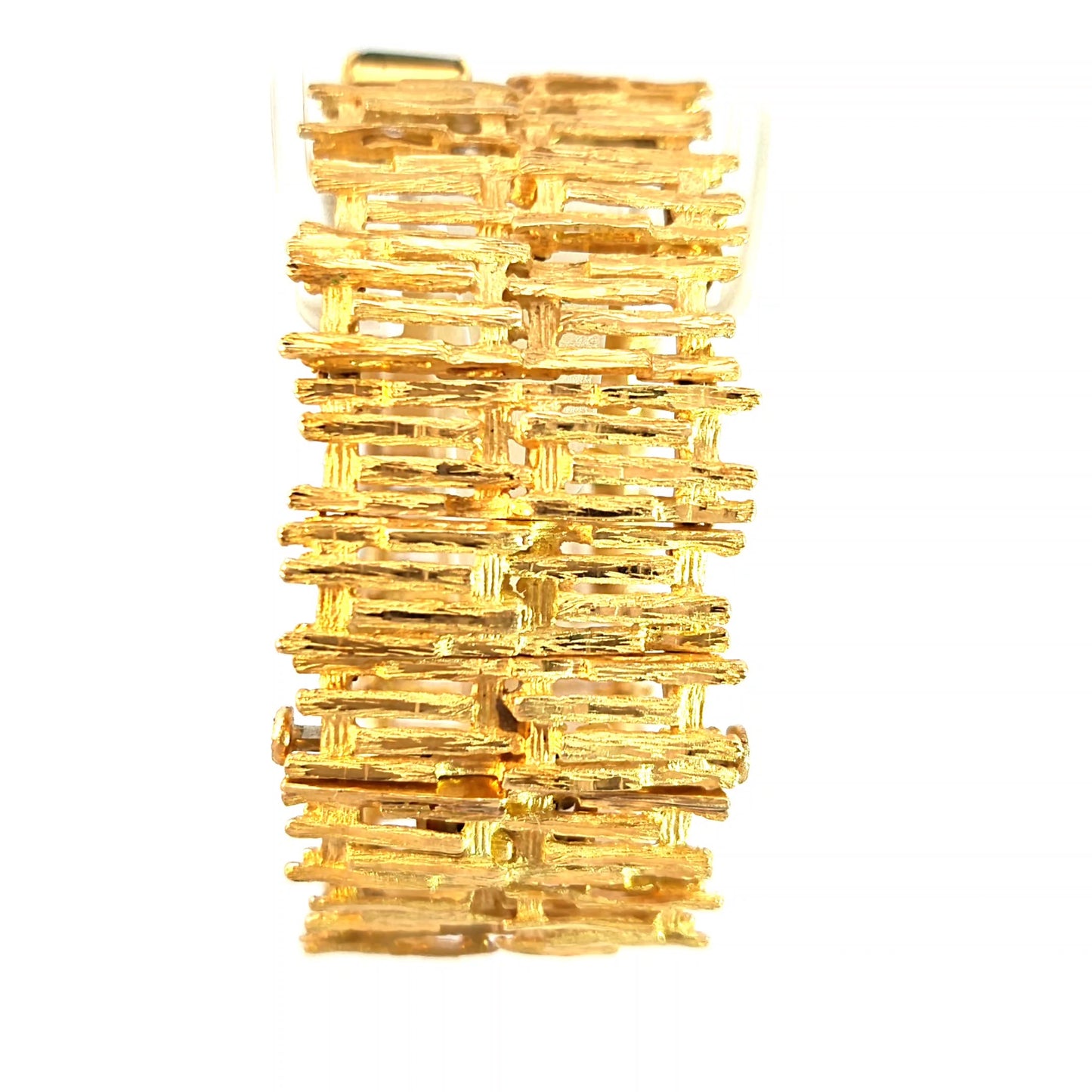 Ebel Retro 18k Yellow Gold Bark-Finish Diamond and Green Tourmaline Bracelet Watch