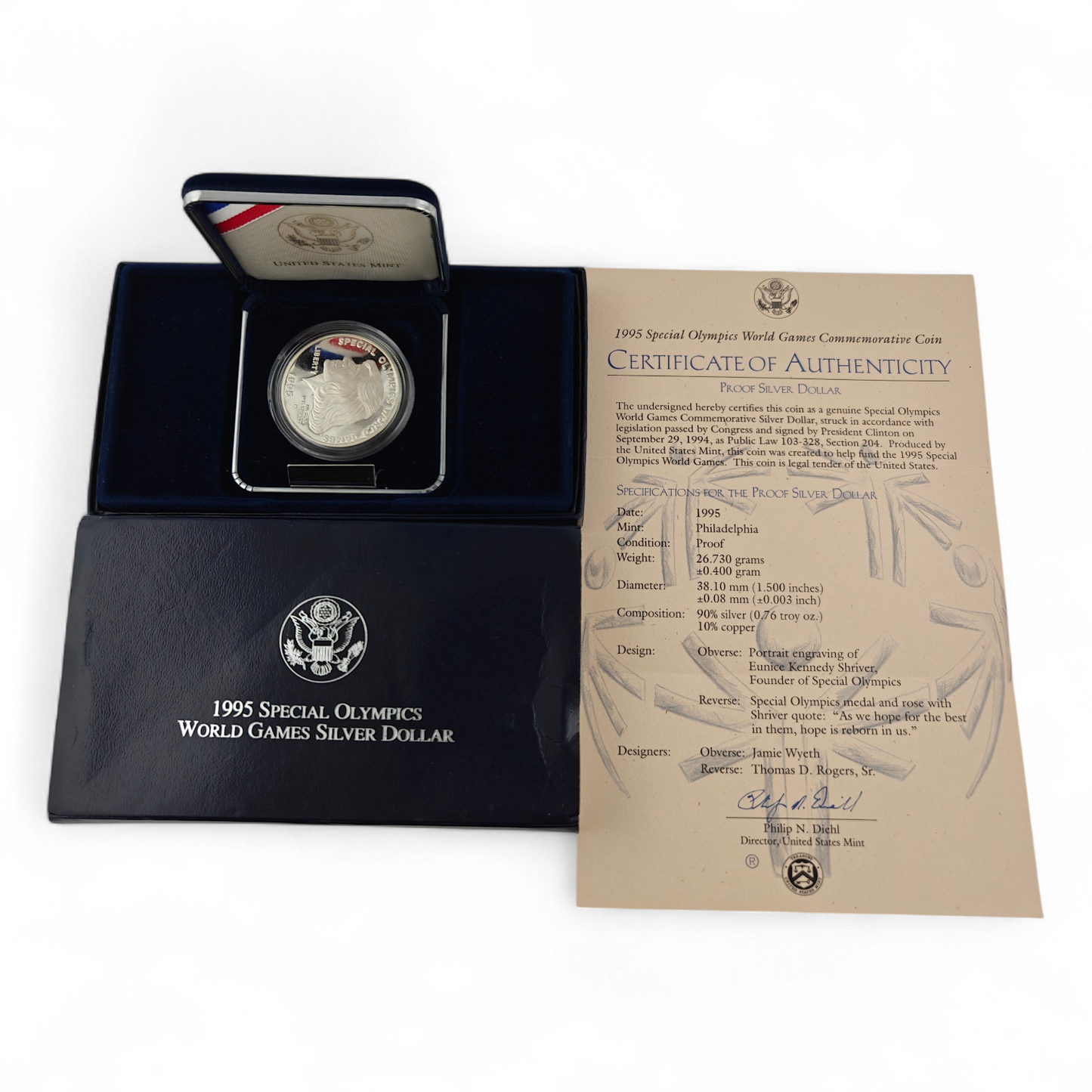 1995 Special Olympics Silver Proof Coin