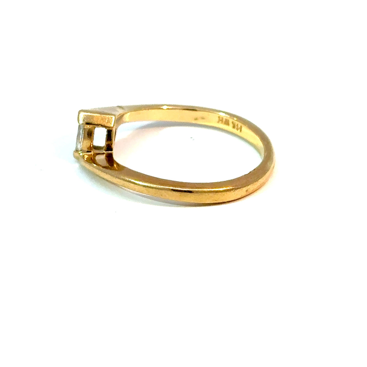 14K Yellow Gold Marquise Diamond Bypass Solitaire Ring, Size 5 1/2 — image 2 of 4