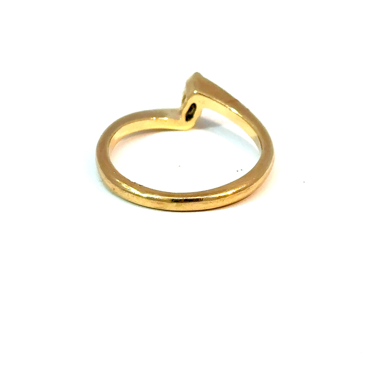 14K Yellow Gold Marquise Diamond Bypass Solitaire Ring, Size 5 1/2 — image 3 of 4