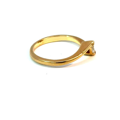 14K Yellow Gold Marquise Diamond Bypass Solitaire Ring, Size 5 1/2 — image 4 of 4