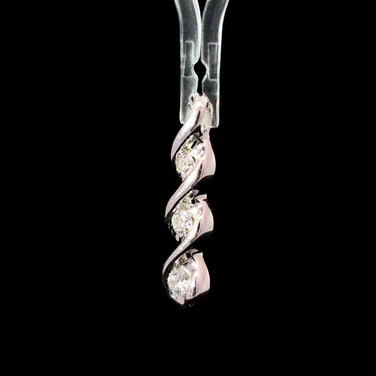 14K White Gold Three-Stone Diamond Past Present Future Pendant, 0.25 CTW — image 1 of 4