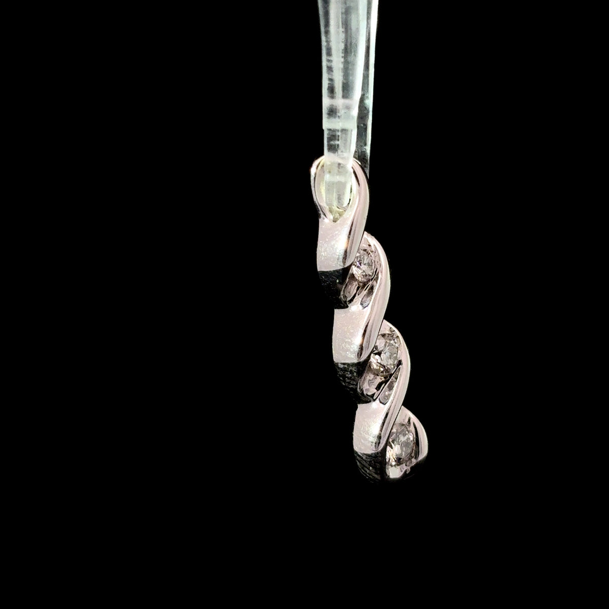 14K White Gold Three-Stone Diamond Past Present Future Pendant, 0.25 CTW — image 4 of 4