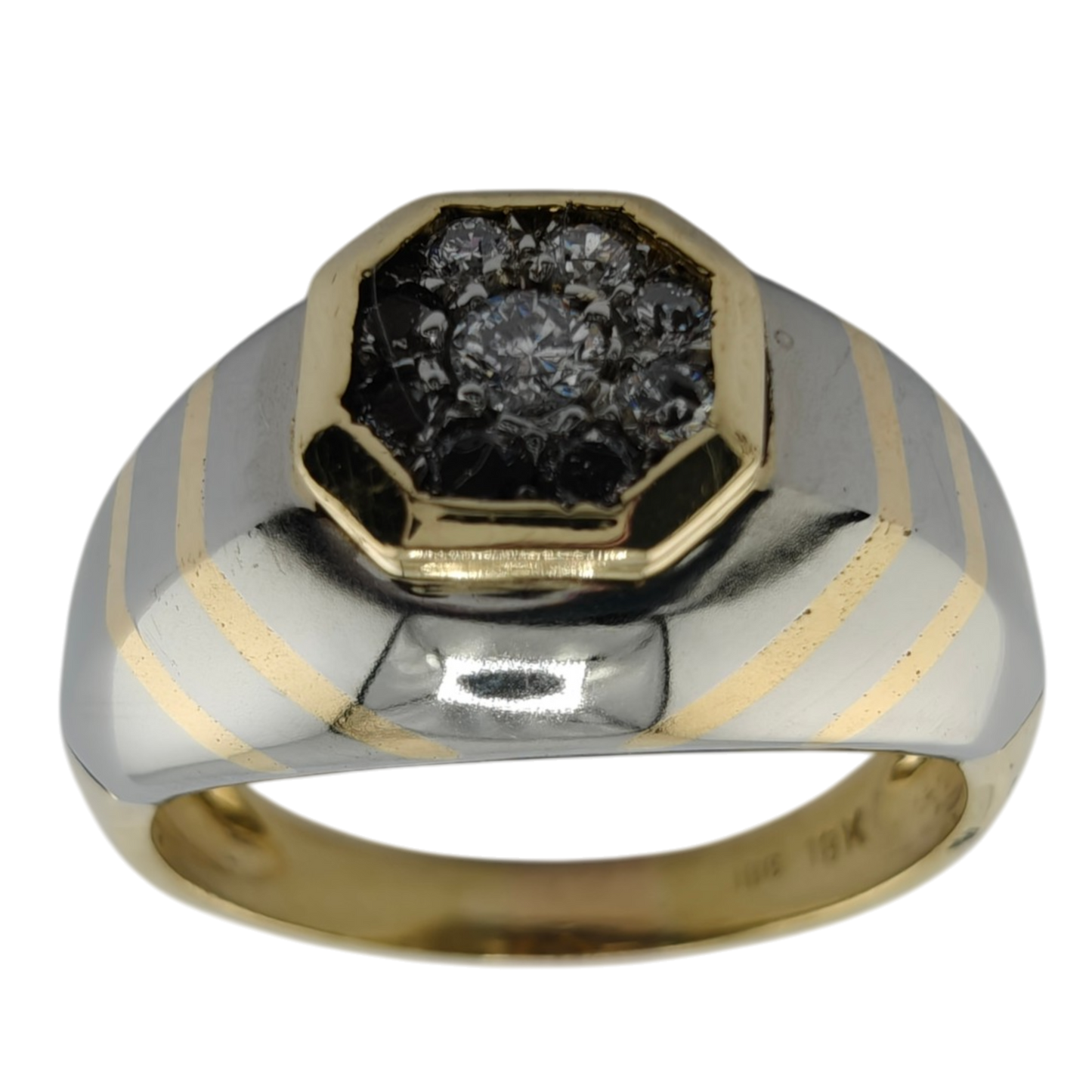 18k Two-Tone Men's Diamond Ring