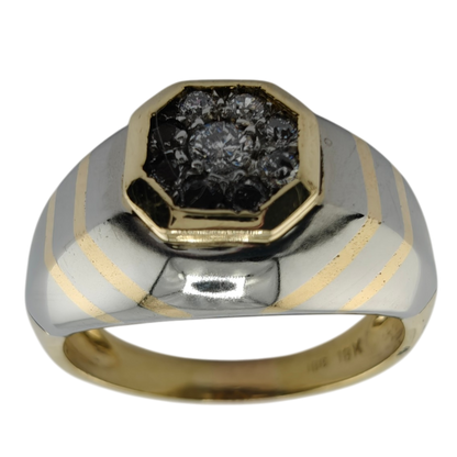 18k Two-Tone Men's Diamond Ring