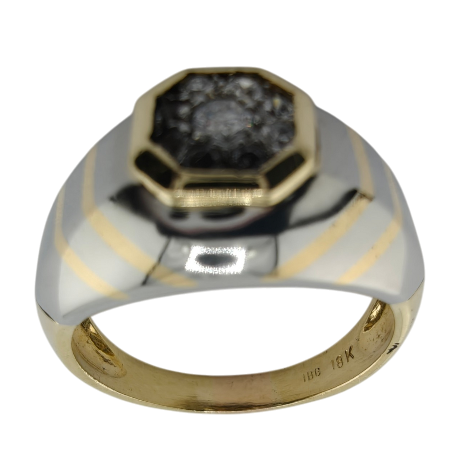18k Two-Tone Men's Diamond Ring