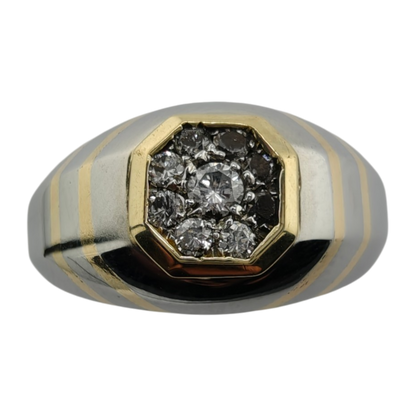 18k Two-Tone Men's Diamond Ring