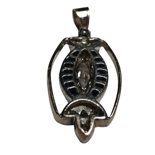 Exquisite 14k Gold Blue Gemstone Pendant