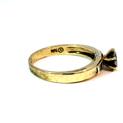 14K Yellow Gold Round Diamond Three-Stone Ring, 0.45 Ct. Center, Size 8.5 — image 4 of 4