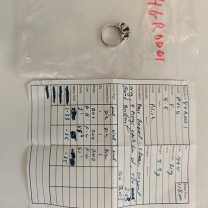 14k White Gold Three-Stone Diamond Ring