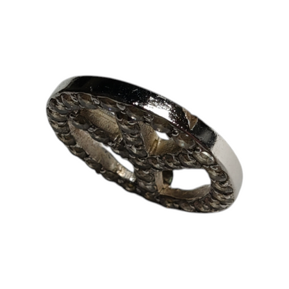 Vintage Silver Peace Sign Pendant with Zirconia