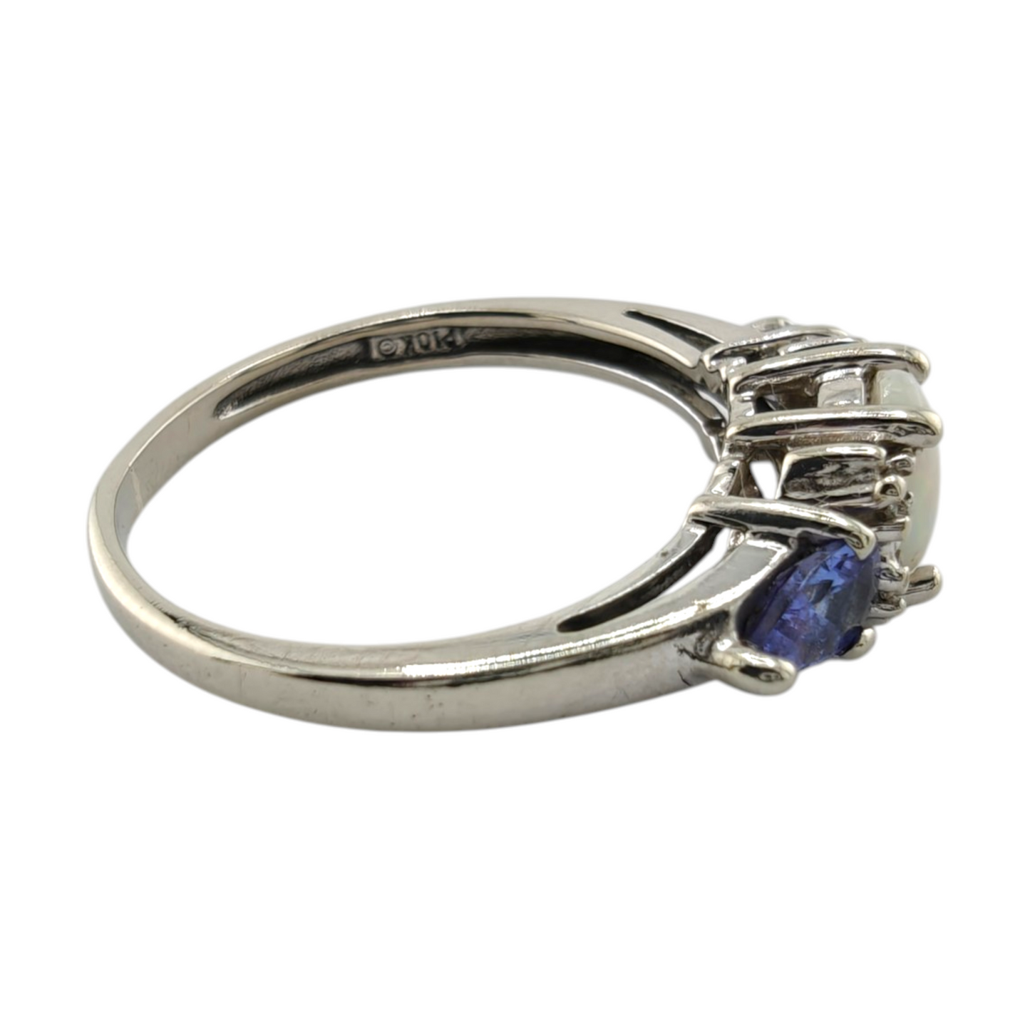 Exquisite White Gold Opal & Tanzanite Ring