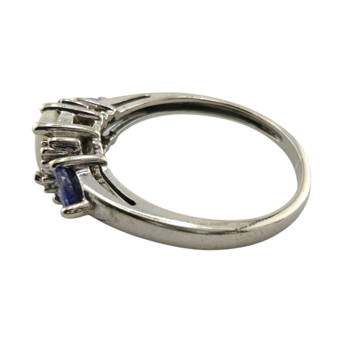 Exquisite White Gold Opal & Tanzanite Ring