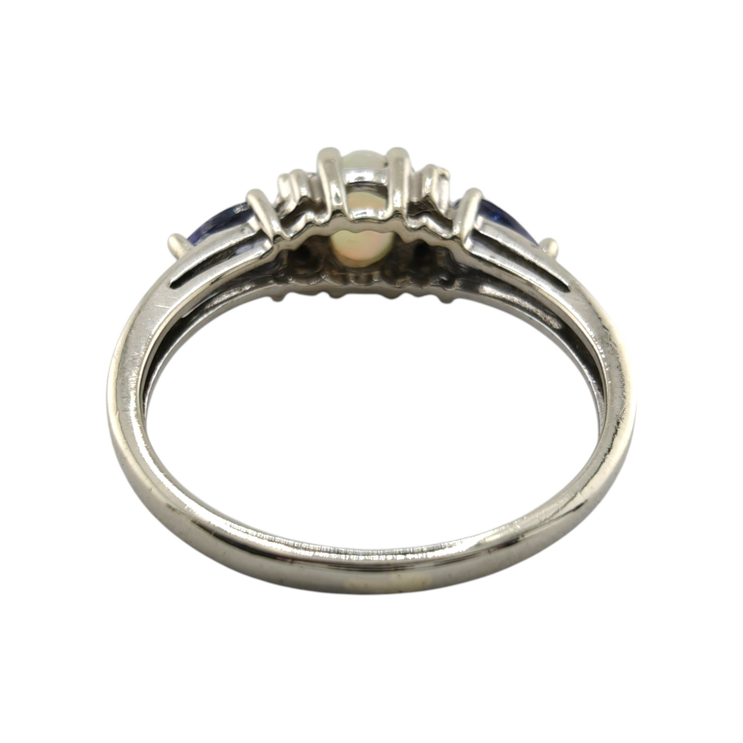 Exquisite White Gold Opal & Tanzanite Ring