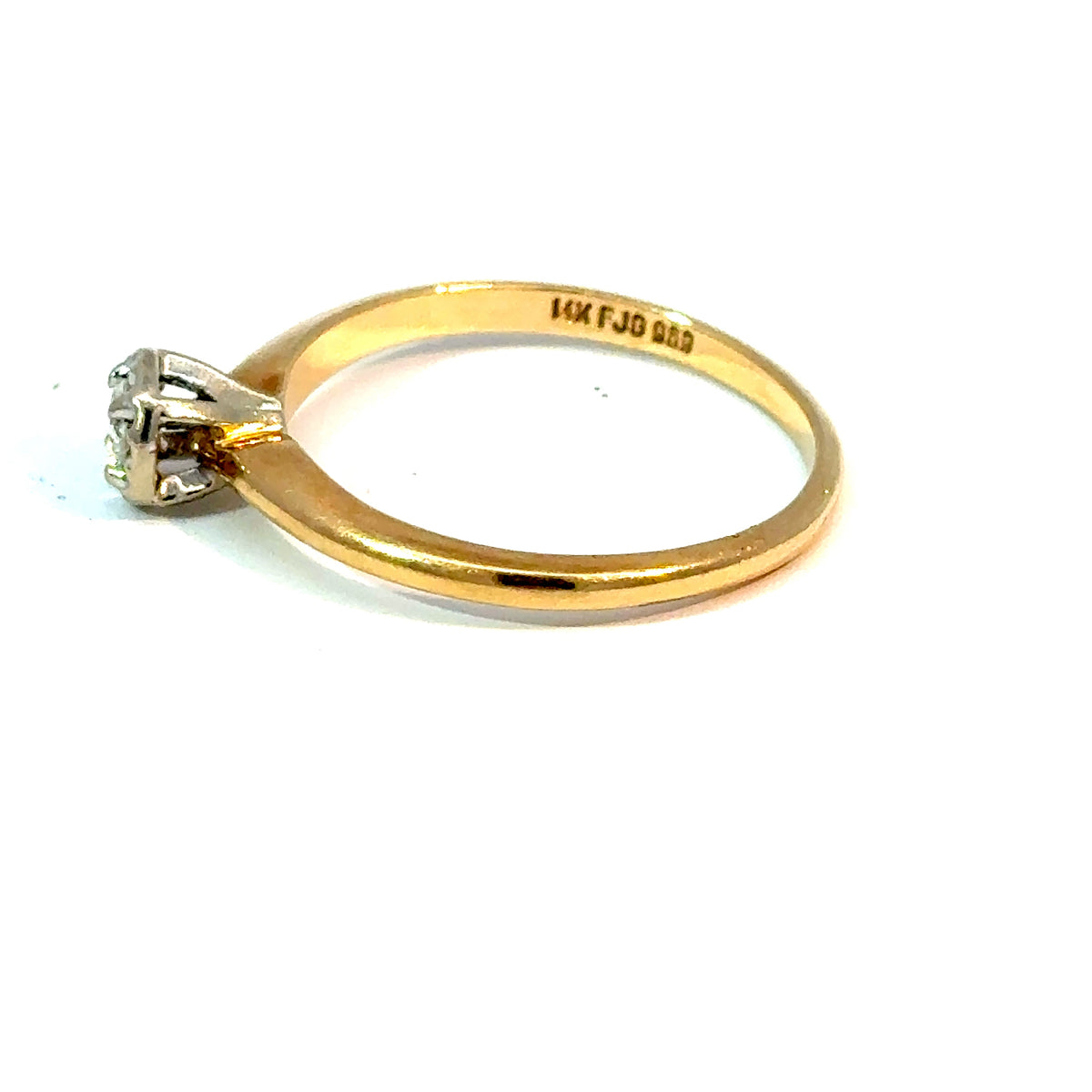 14K Yellow Gold Round Diamond Solitaire Ring Size 5.25 — image 2 of 4