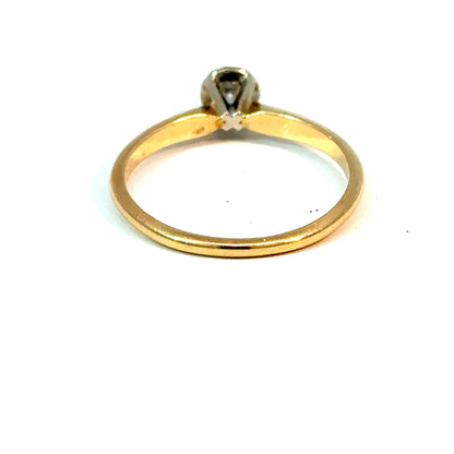 14K Yellow Gold Round Diamond Solitaire Ring Size 5.25 — image 3 of 4