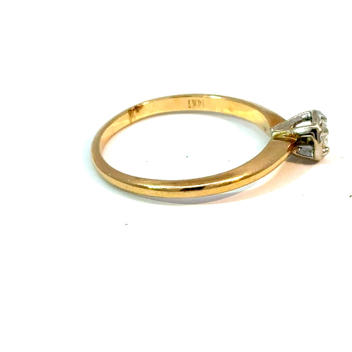 14K Yellow Gold Round Diamond Solitaire Ring Size 5.25 — image 4 of 4