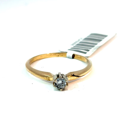 14k Yellow Gold Round Diamond Solitaire Engagement Ring, Approx. 0.20 ct, Size 7 1/4 — image 1 of 4
