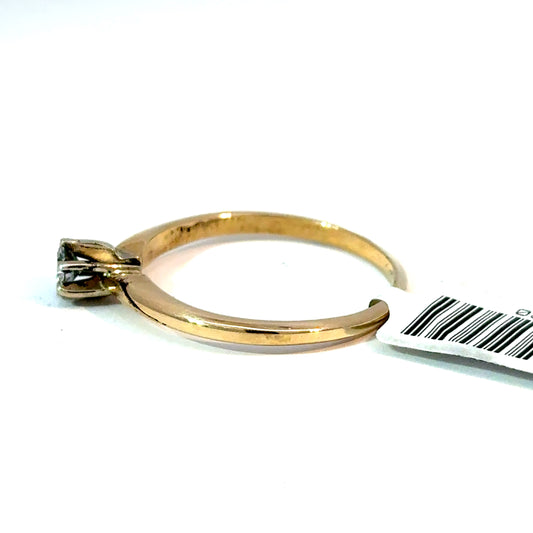 14k Yellow Gold Round Diamond Solitaire Engagement Ring, Approx. 0.20 ct, Size 7 1/4 — image 2 of 4