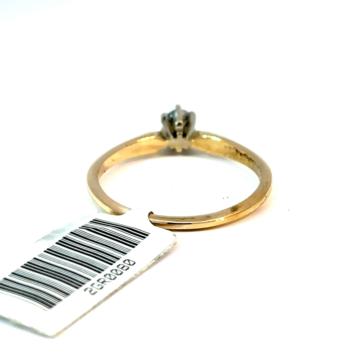 14k Yellow Gold Round Diamond Solitaire Engagement Ring, Approx. 0.20 ct, Size 7 1/4 — image 3 of 4