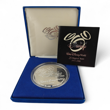 Disney 25th Anniversary Silver Coin 1971 -1996