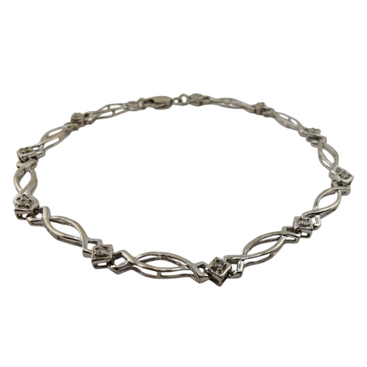 Exquisite Diamond White Gold Bracelet