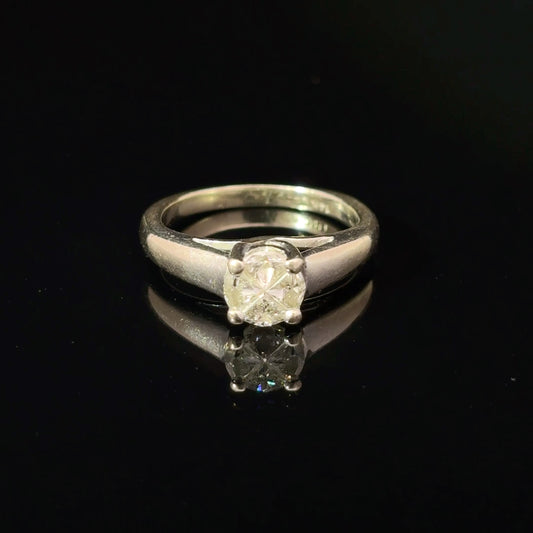 Pre-owned 14K White Gold Composite Diamond Ring, 0.50 CTW, Size 4.5