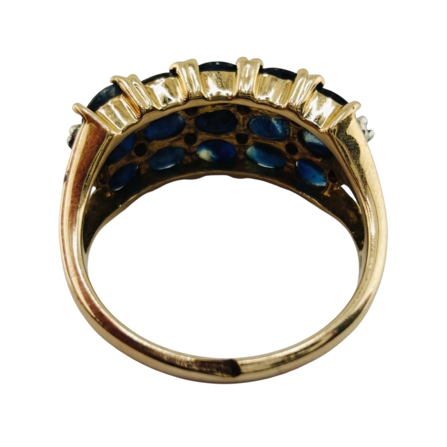 Vintage 10k Yellow Gold Sapphire Diamond Ring