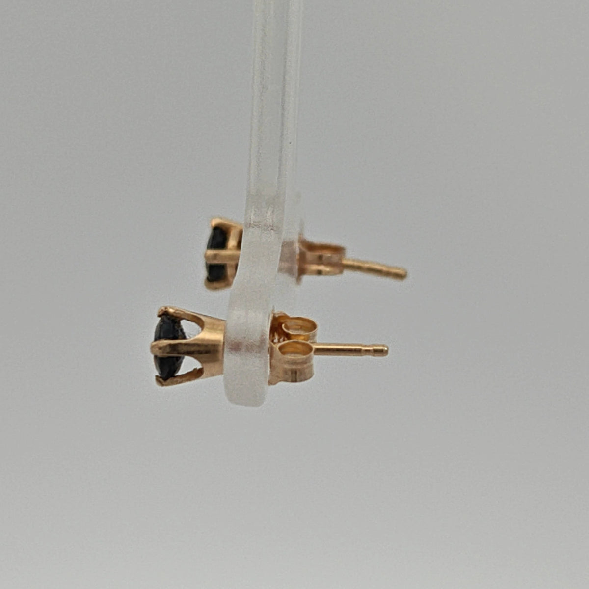 14K Yellow Gold Blue Diamond Stud Earrings, 0.50 Carat Total Weight — image 2 of 4