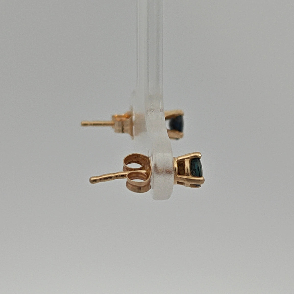 14K Yellow Gold Blue Diamond Stud Earrings, 0.50 Carat Total Weight — image 4 of 4
