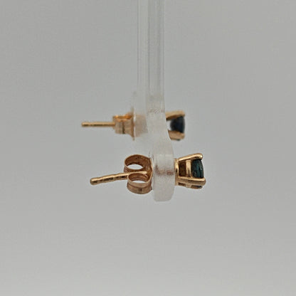 14K Yellow Gold Blue Diamond Stud Earrings, 0.50 Carat Total Weight — image 4 of 4