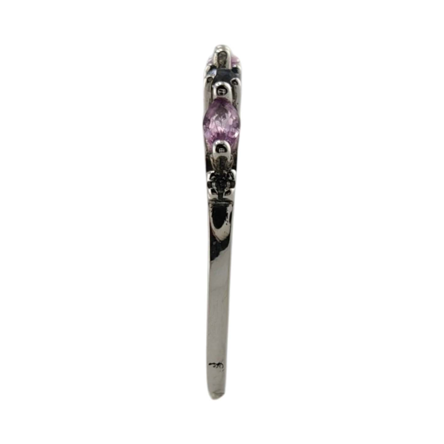 10k White Gold Ring with Diamonds and Sapphires
