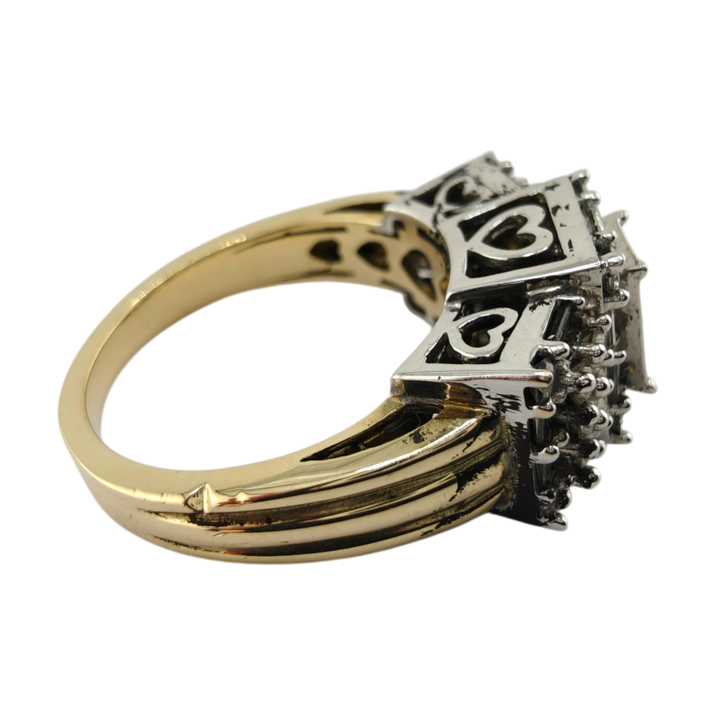 14k White Gold Diamond Ring with Mixed Shapes