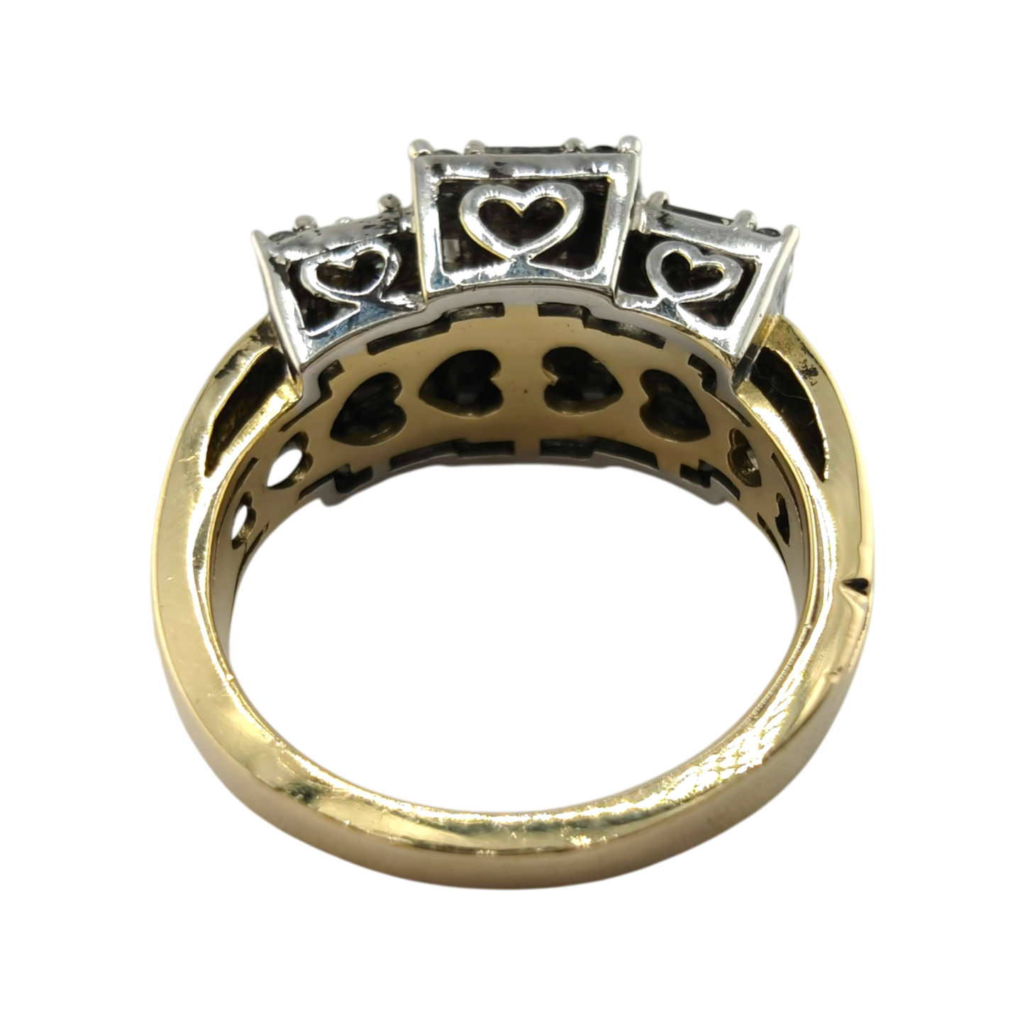 14k White Gold Diamond Ring with Mixed Shapes