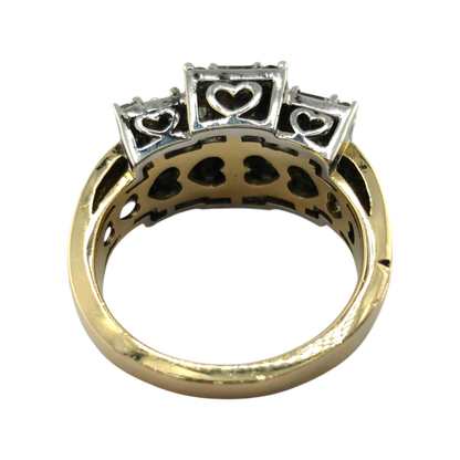 14k White Gold Diamond Ring with Mixed Shapes
