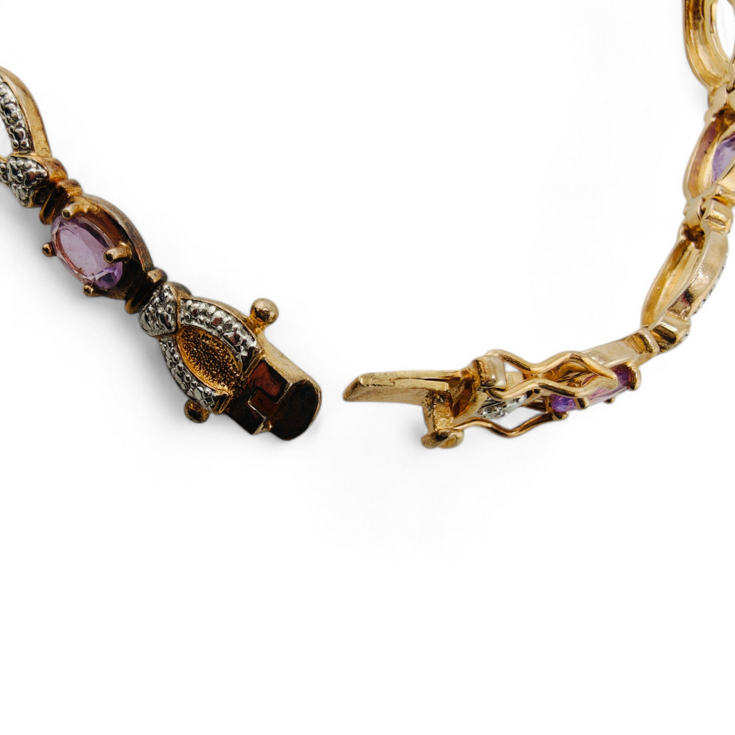Elegant Silver Vermeil Amethyst Tennis Bracelet