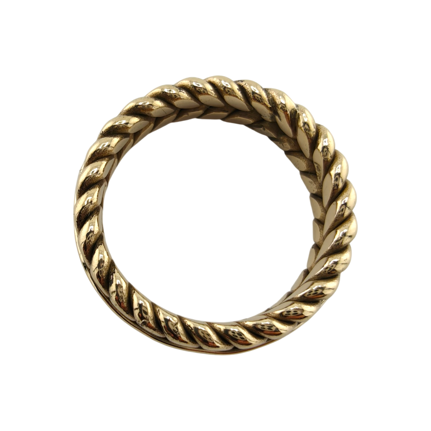 Men's 14k Yellow Gold Braided Rope Ring