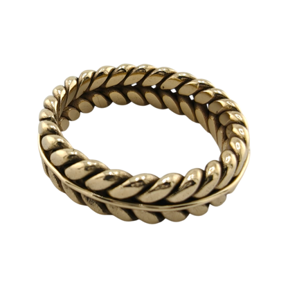 Men's 14k Yellow Gold Braided Rope Ring