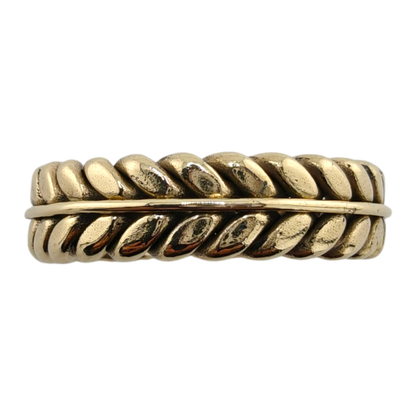 Men's 14k Yellow Gold Braided Rope Ring