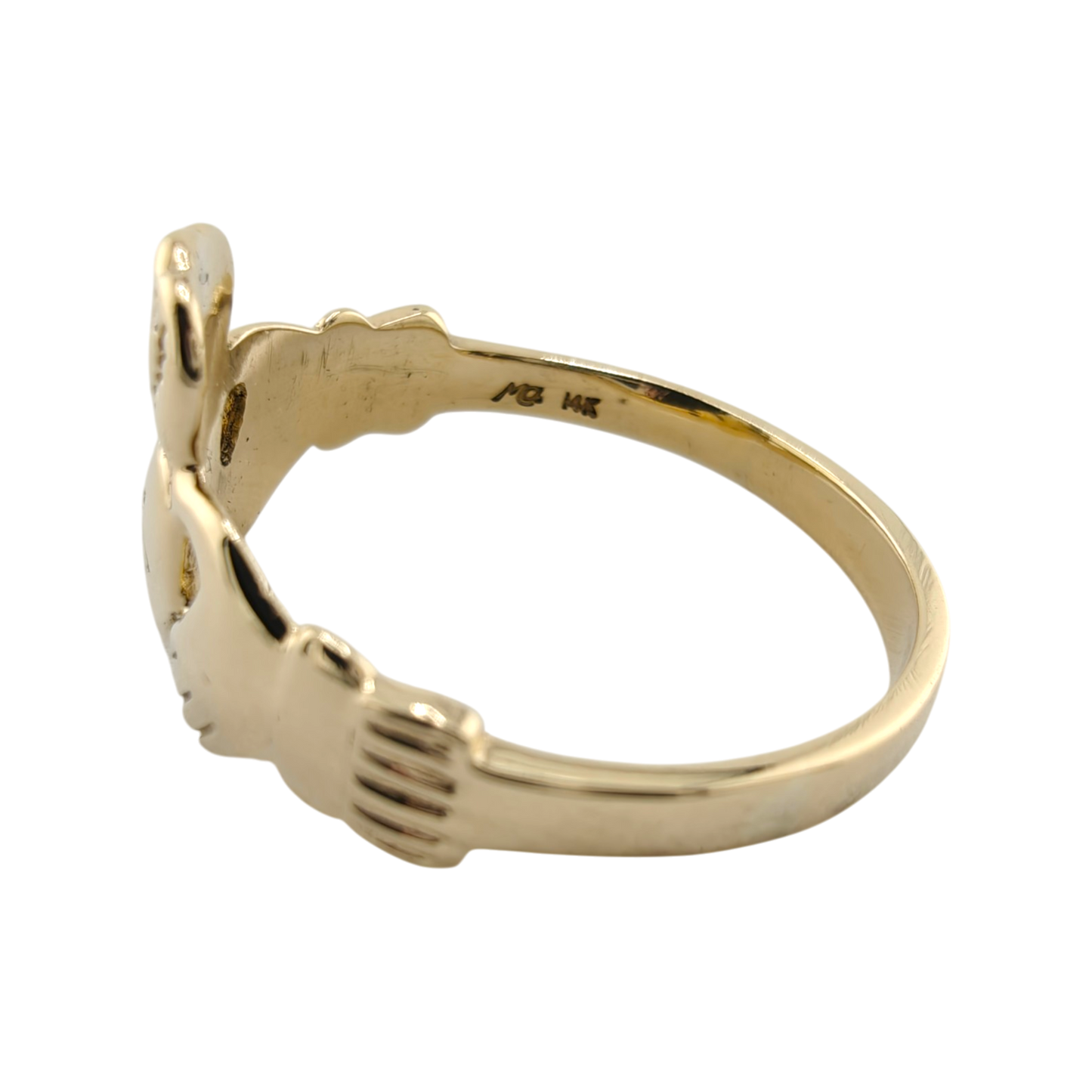Vintage Claddagh 14k Gold Diamond Ring